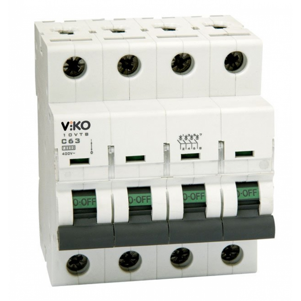 VİKO Otomatik Sigorta 4VTB-4C25 4X25A 4,5kA C Tipi